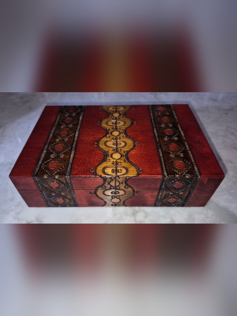 Rare! Vintage Polish Folk Art Trinket Box Handcrafted In Poland